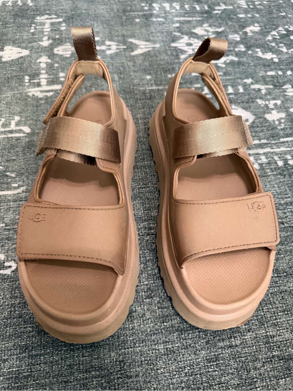 UGG Women's Tan Chunky Platform Strap Sandals - Picture 2 of 4